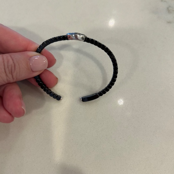 Roberto Demeglio Black Ceramic Bangle with Evil Eye set in 18K White Gold - Picture 3 of 4